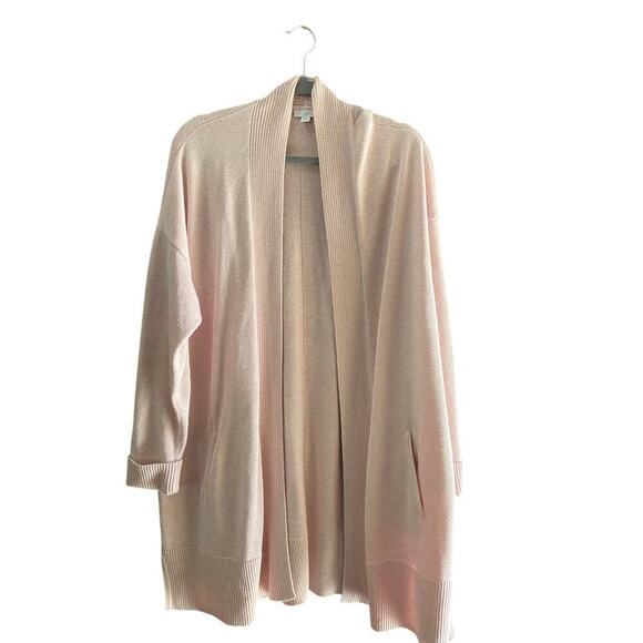 J. Jill Pink silk, wool , Cotton Blend Open Front Cardigan Sweater Size XL - Picture 1 of 4